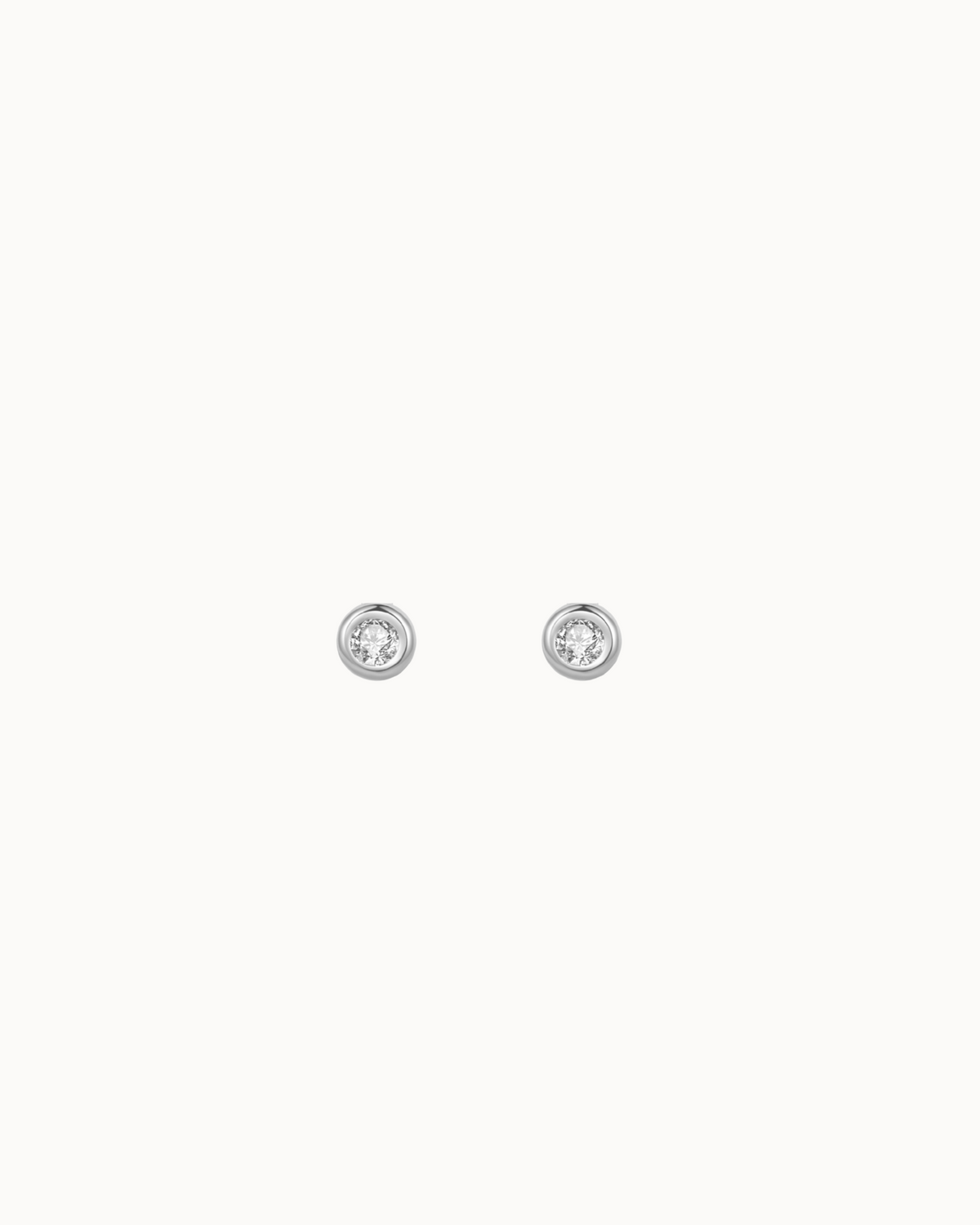 Agua Petite Studs in 925 sterling silver with one clear cubic zirconia