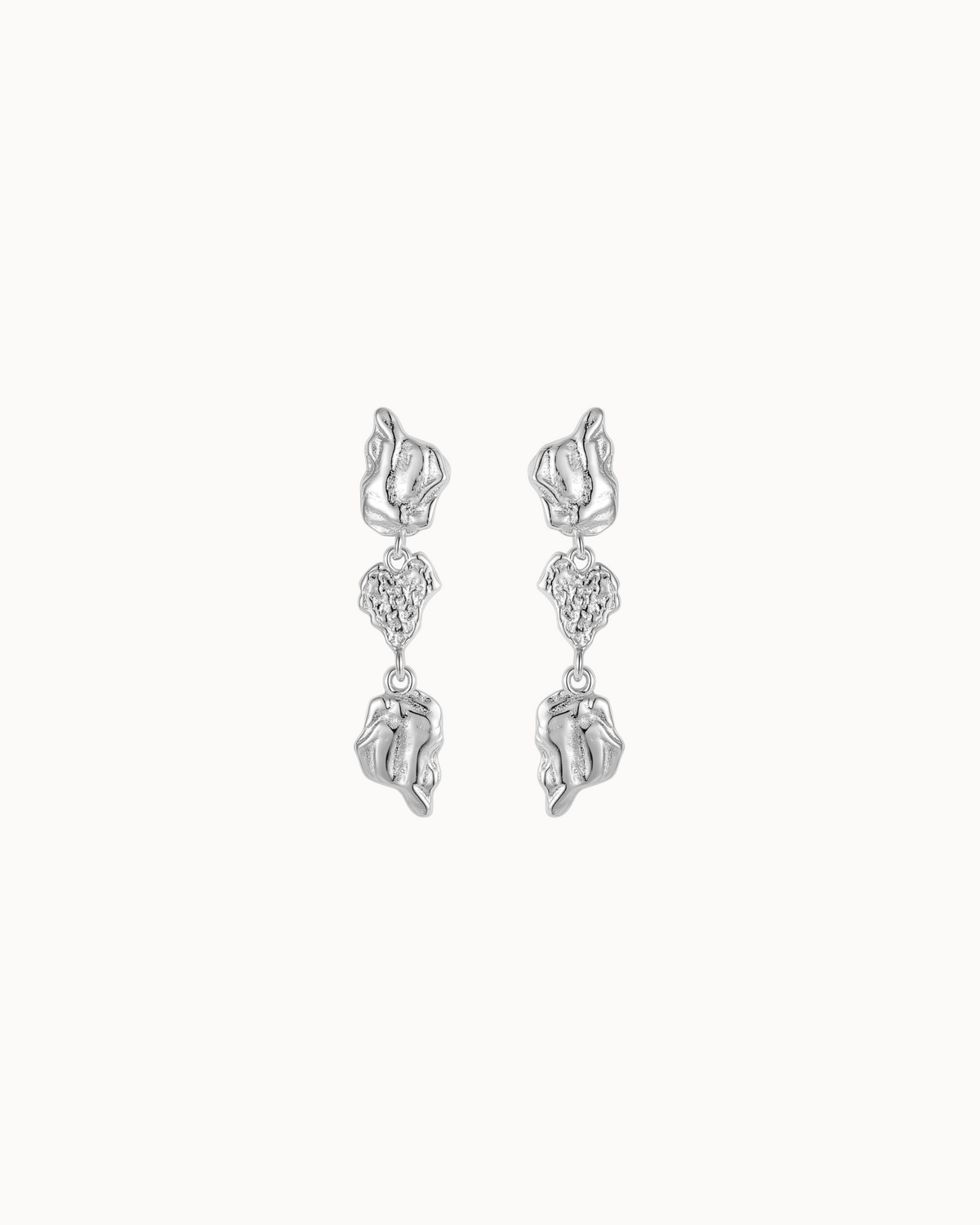 Arihi Earrings aus 925er Sterlingsilber – tropfenförmige Ohrringe mit drei organischen Elementen