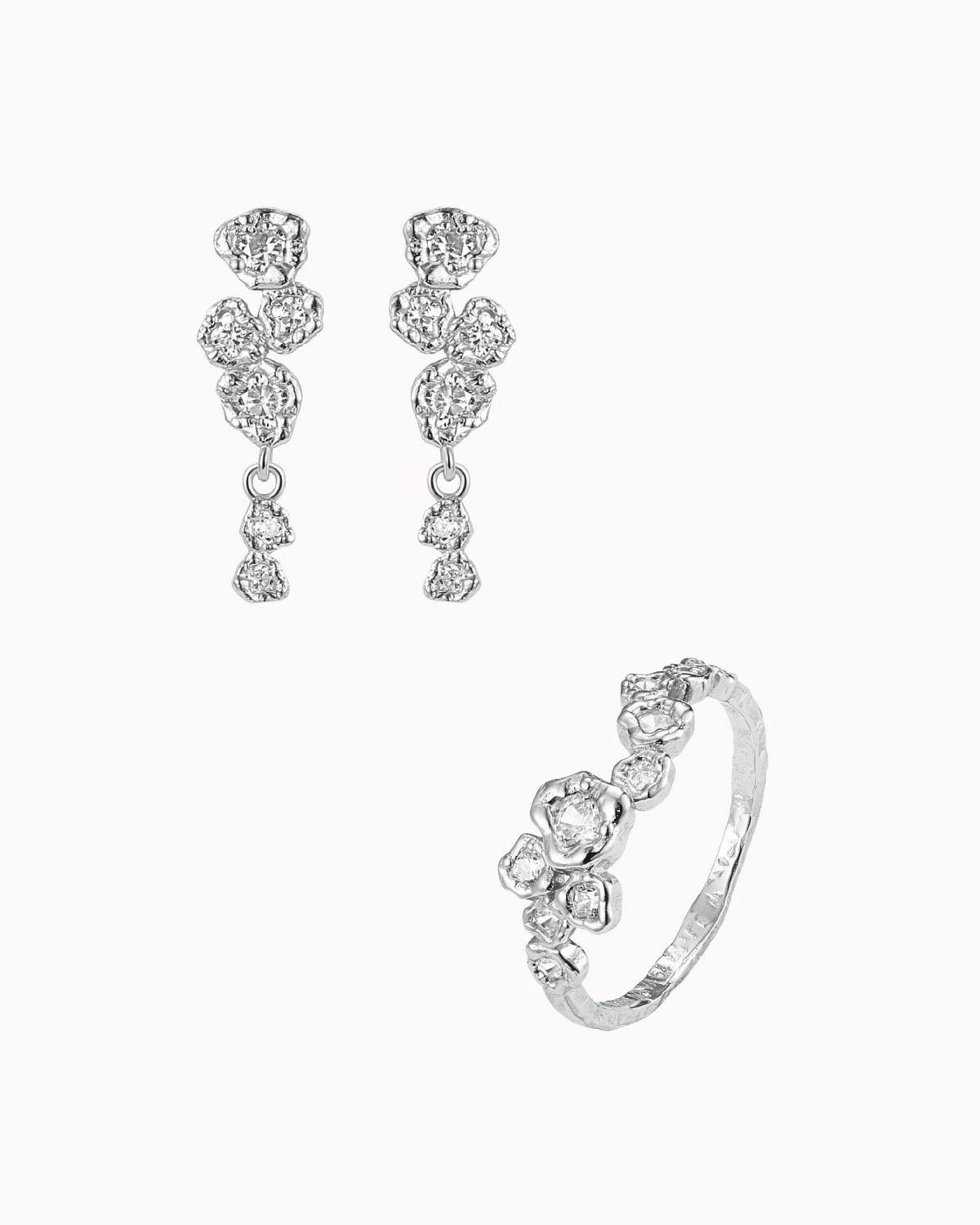Avira & Ondina Gift Set with earrings and ring in 925 sterling silver
