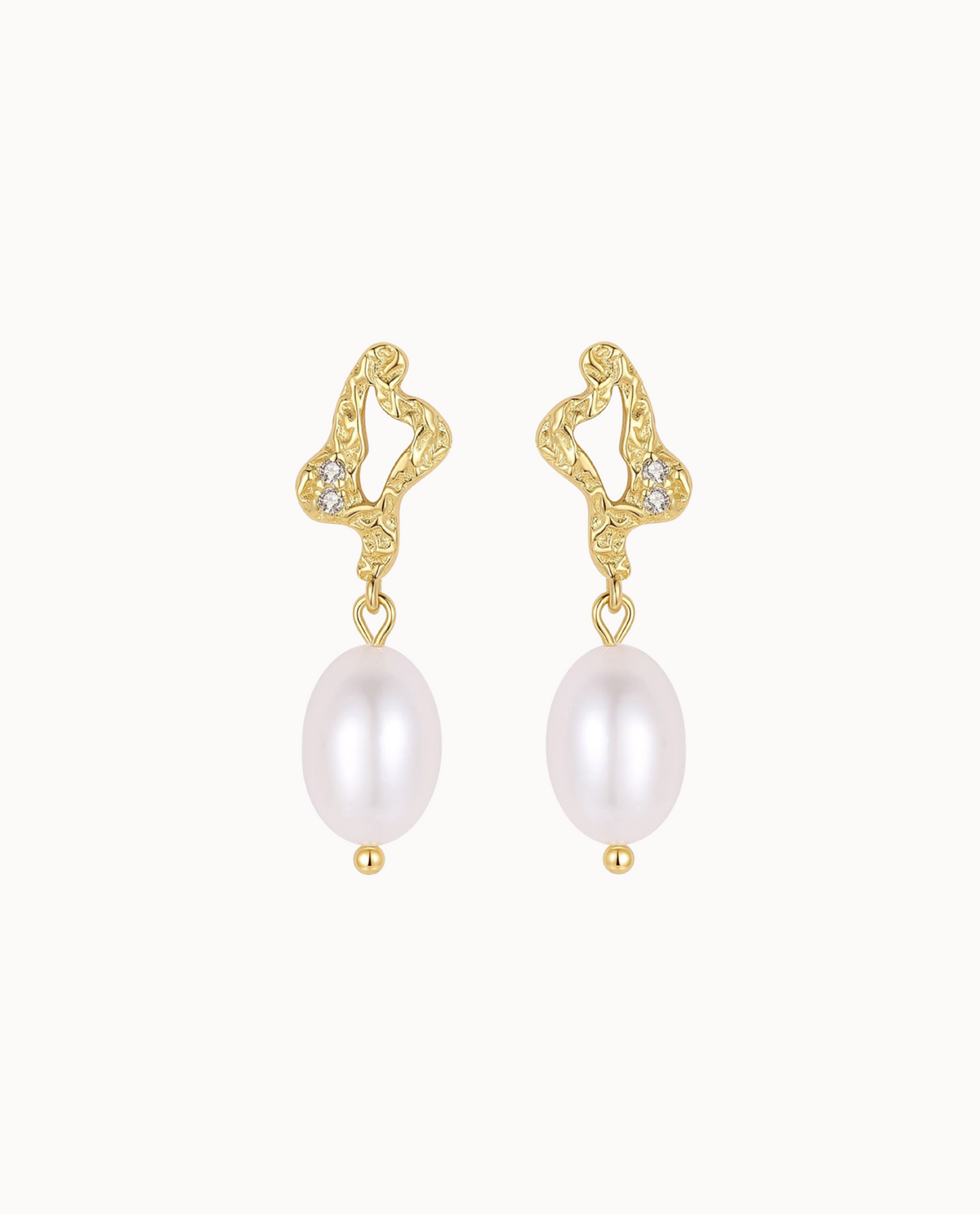 Bahiri Earrings in 18K gold-plated sterling silver with freshwater pearl