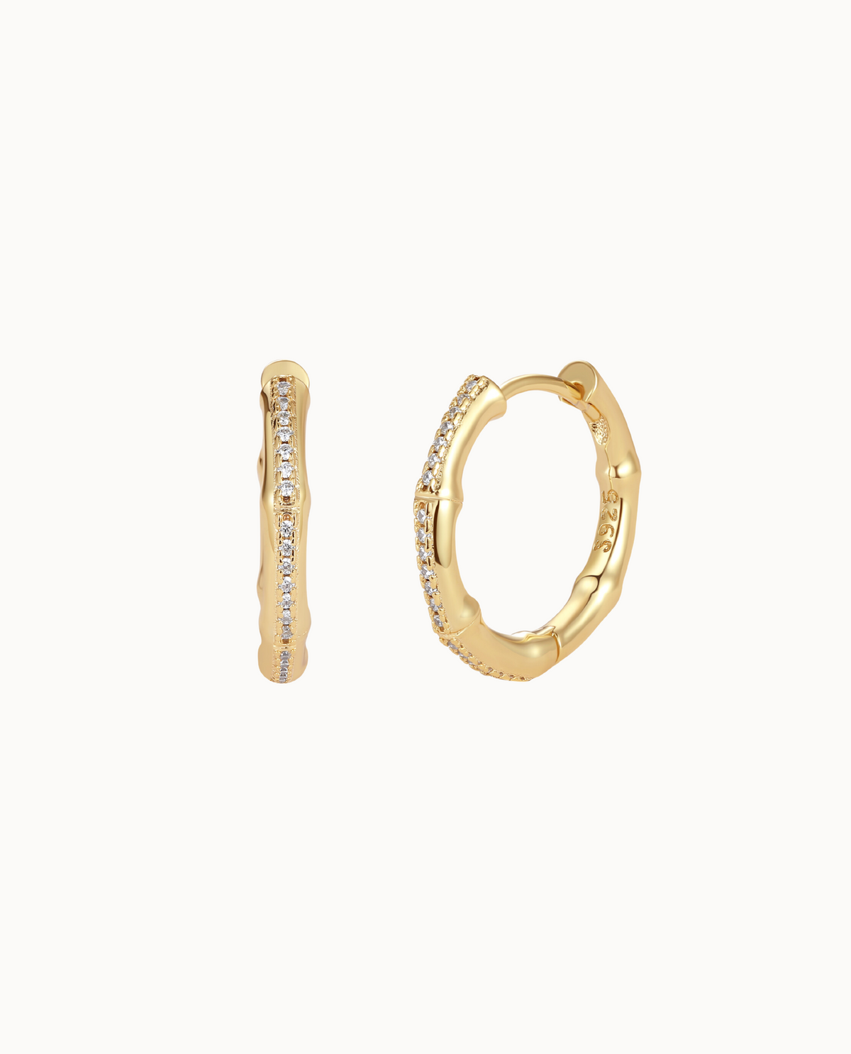 Bao Earrings i 18K forgyldt sterlingsølv – creoler med kubiske zirkoner
