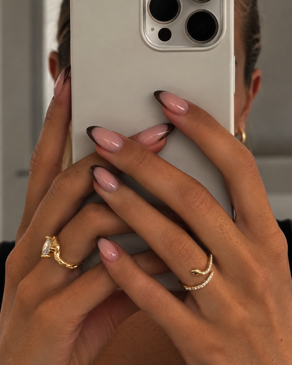 Boa snake ring in a 14K gold-plated finish with zirconia