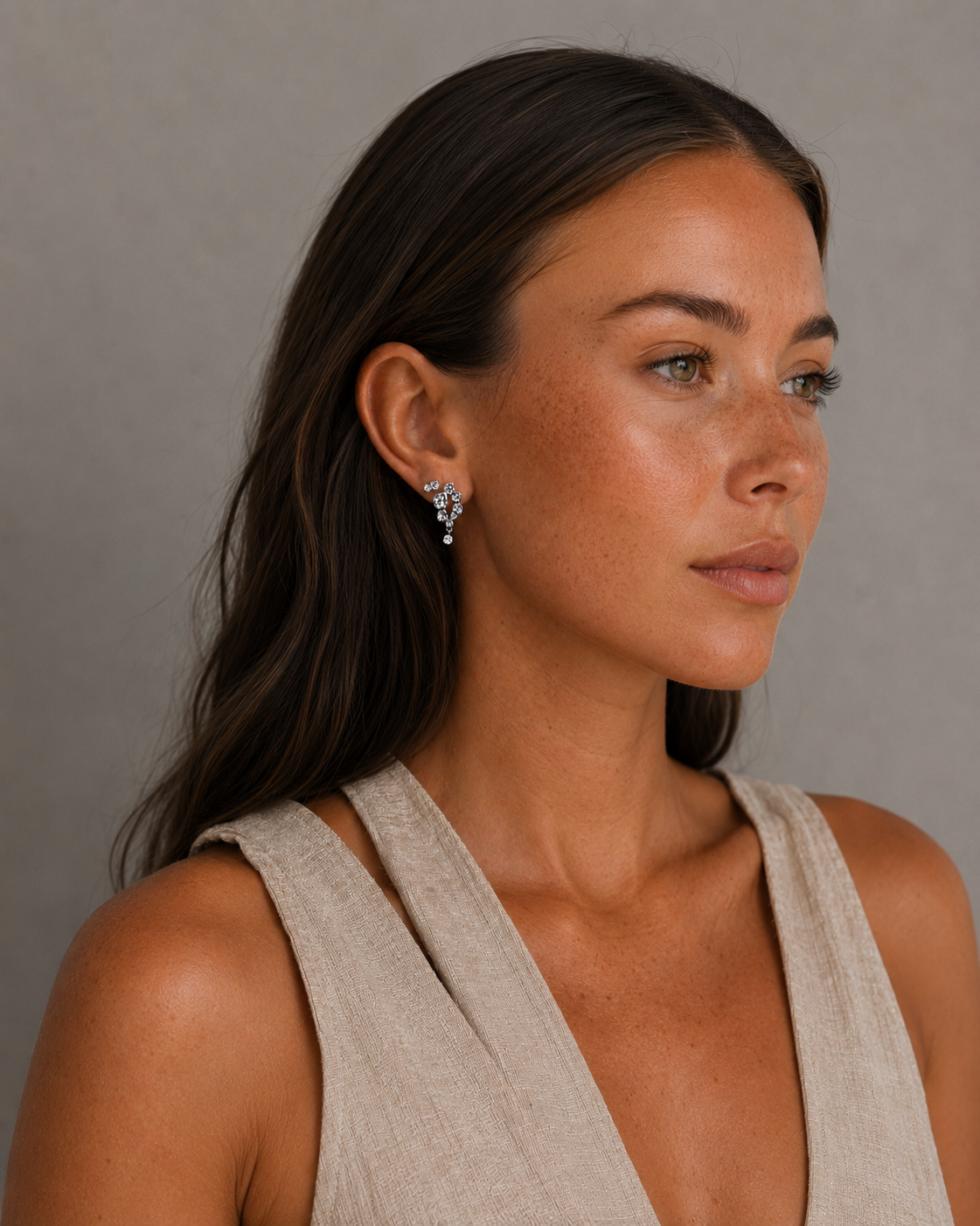 Calima Earrings i sølv med funklende kubiske zirkoner