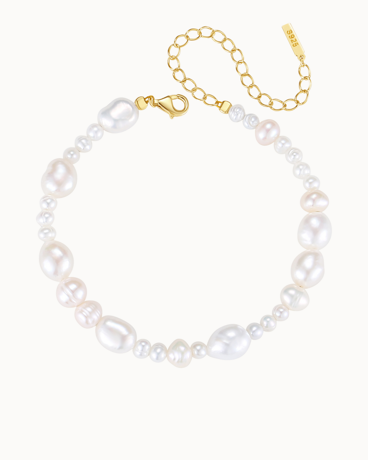 Cordelia Bracelet i 18K forgyldt sterlingsølv med perler i forskellige former