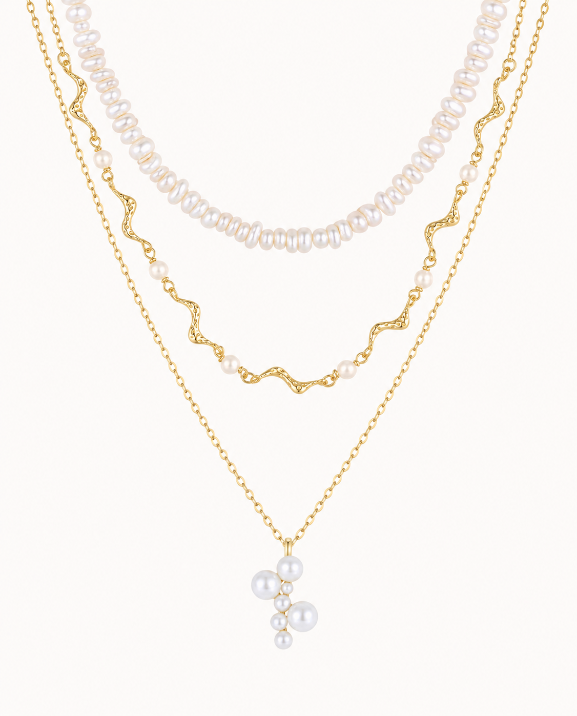Coro, Lorelai & Galia Gift Set with three necklaces in gold-plated 925 sterling silver for layering