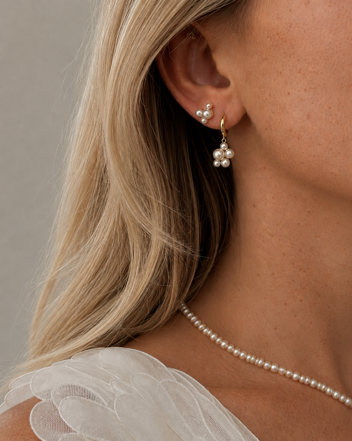 Dimah und Aella Ohrringe aus 18K vergoldetem 925er Sterlingsilber mit Perlen