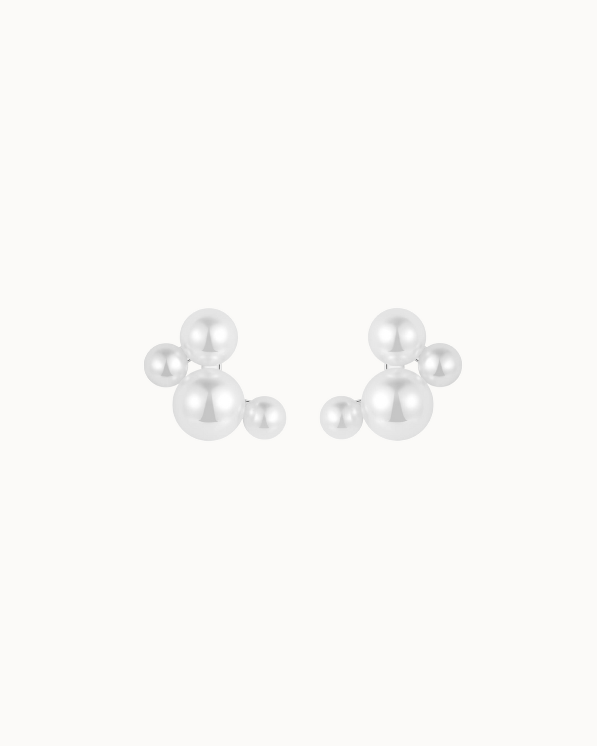 Dimah Earrings in 925 sterling silver with mother-of-pearl beads of natural mother-of-pearl