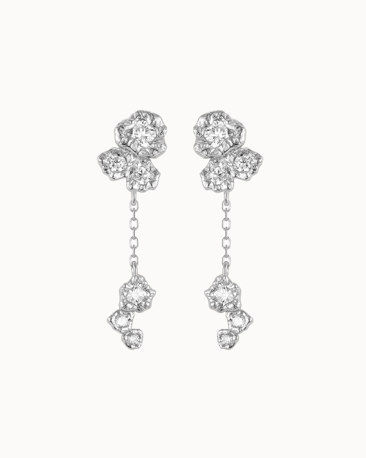 Elara Earrings in 925 sterling silver with zirconia in a vertical design
