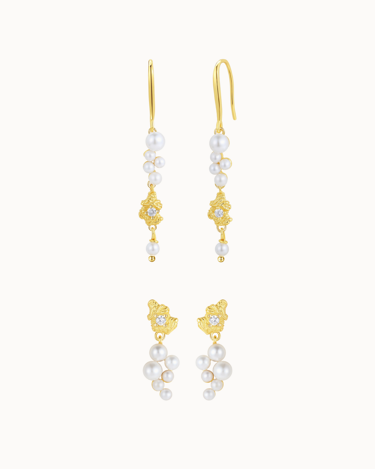 Illone & Innes Gift Set aus vergoldetem 925er Sterlingsilber – zwei Paar Ohrringe