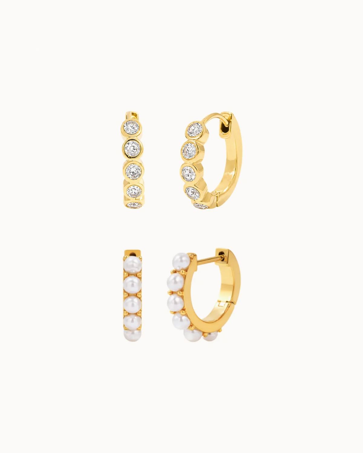 Luce & Penina Gift Set i forgyldt rustfrit stål – to par øreringe