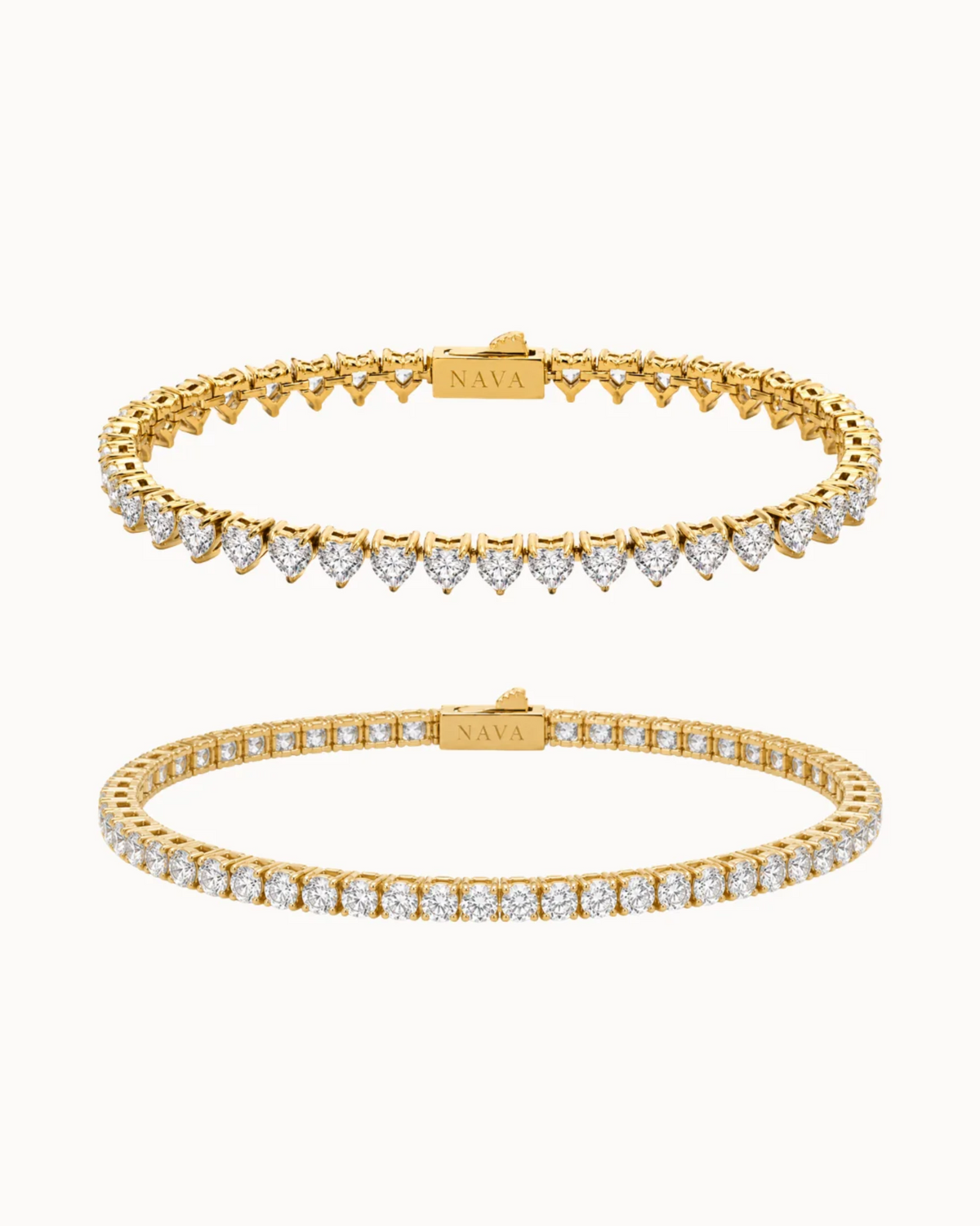 Lova & Oraya Tennis Gift Set i forgyldt rustfrit stål – to tennisarmbånd