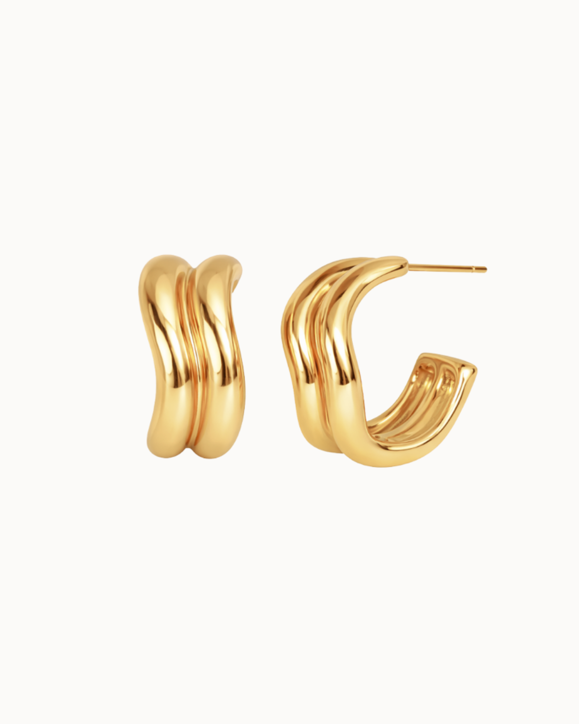 Forma Earrings – Chunky Creolen aus 18K vergoldetem, wasserfestem Edelstahl