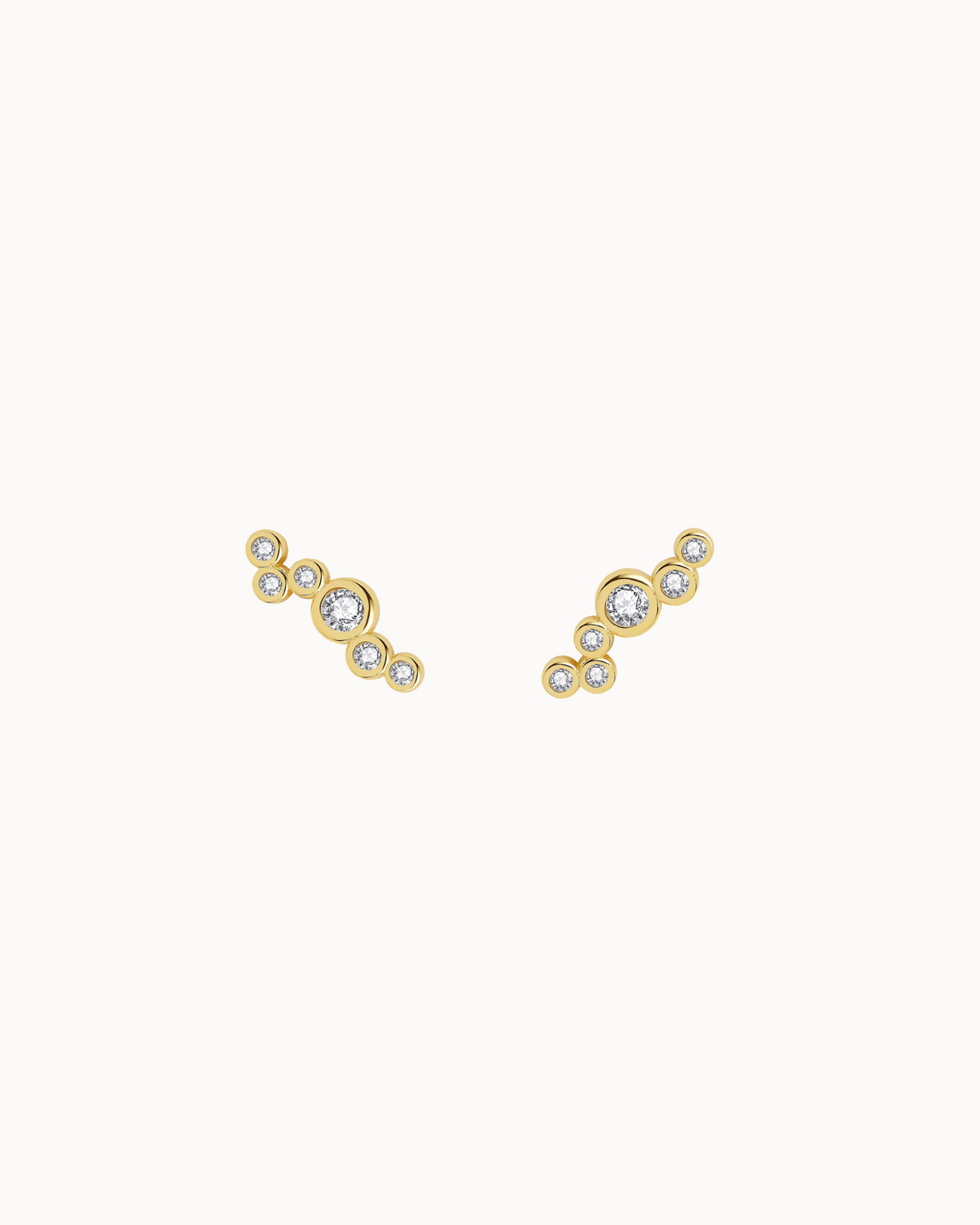 Halley Petite Studs in 18K gold-plated sterling silver with many cubic zirconia
