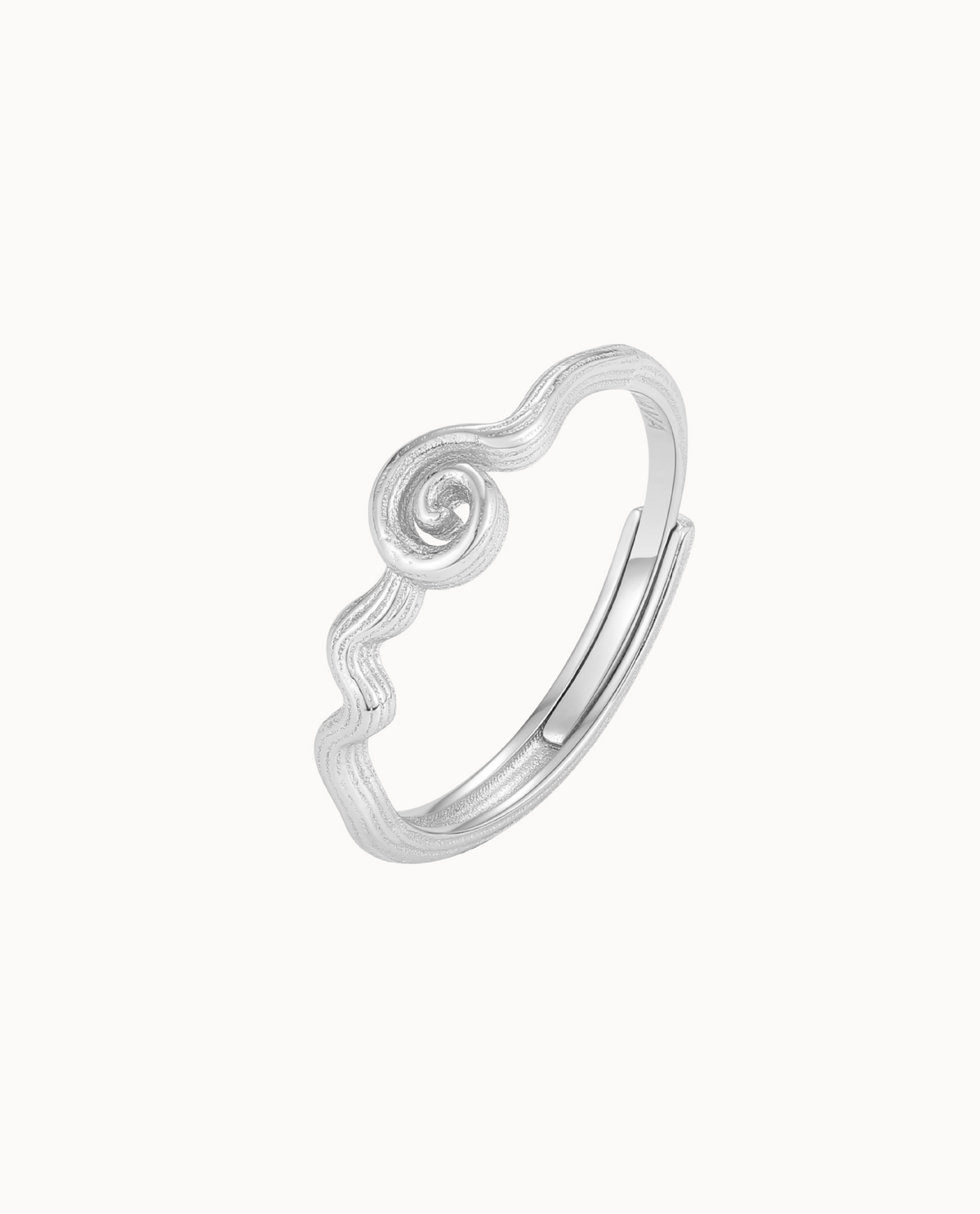 Hurley ring in 925 sterling silver with twisted, wavy shapes – adjustable
