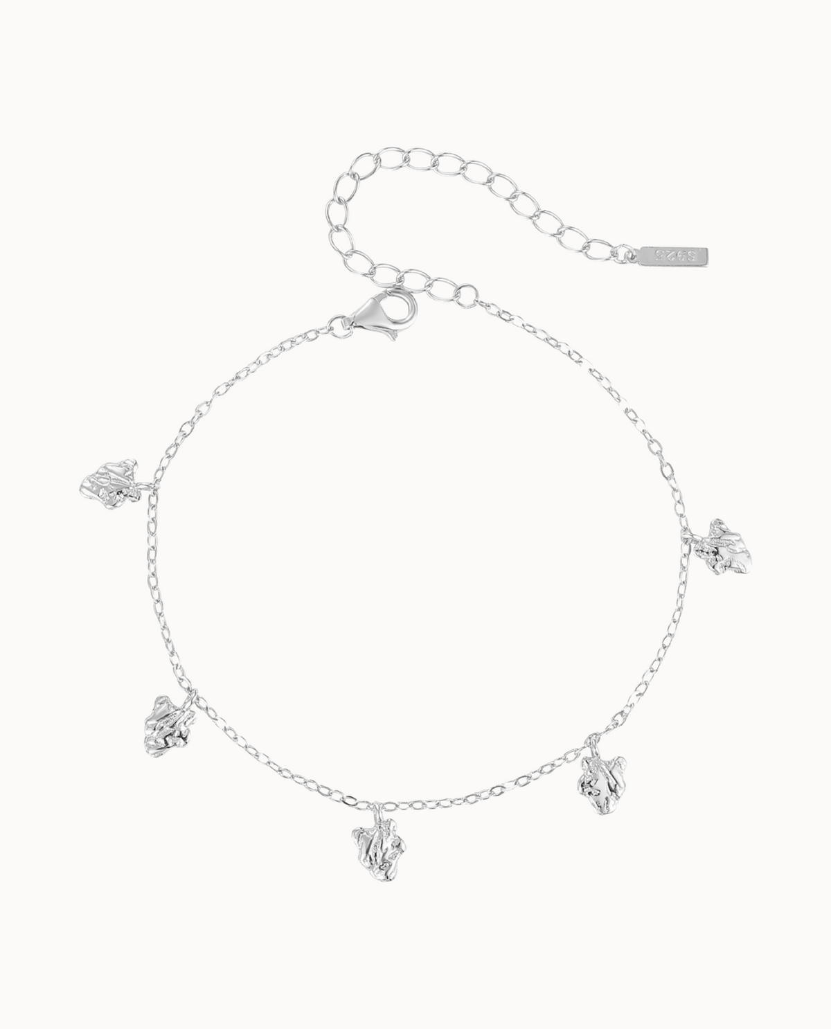 Idalia Bracelet in 925 sterling silver with five small organic charms