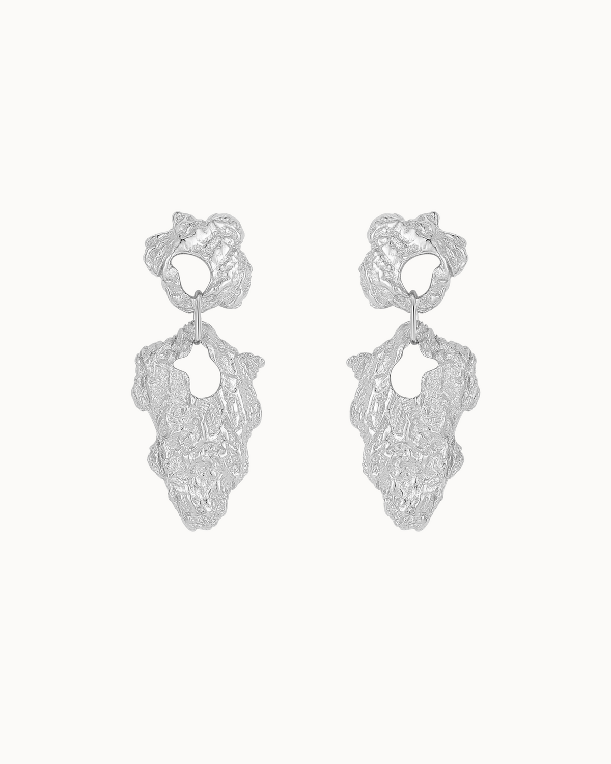 India Earrings i 925 sterlingsølv – større øreringe med organisk udtryk