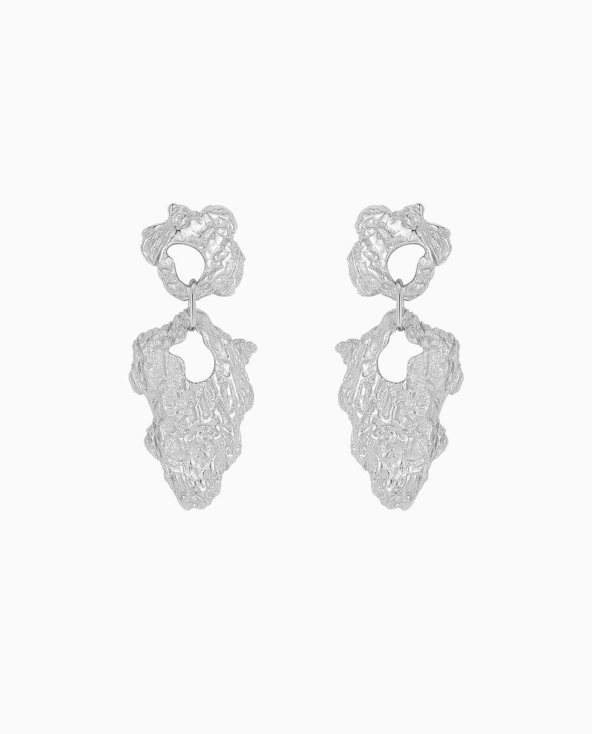 India Earrings i 925 sterlingsølv – større øreringe med organisk udtryk