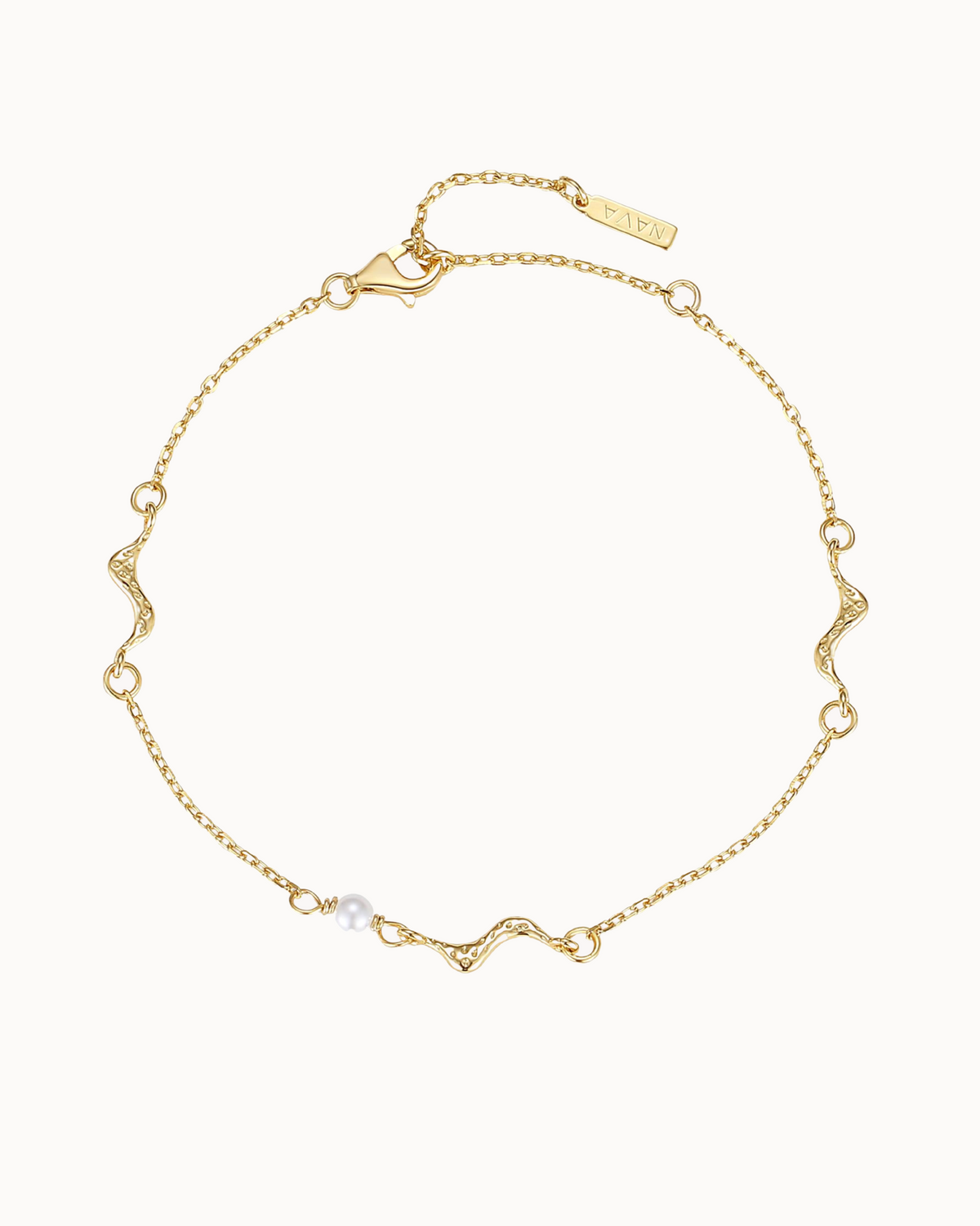 Kaito Bracelet aus 18K vergoldetem Sterlingsilber mit kleiner Perlmuttperle