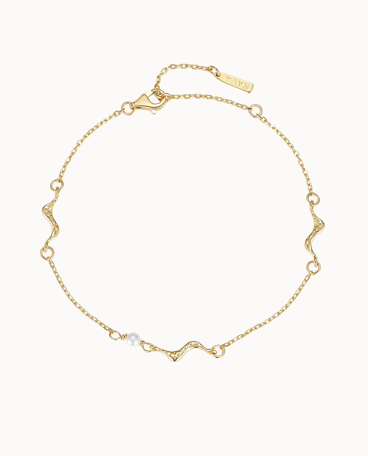 Kaito Bracelet aus 18K vergoldetem Sterlingsilber mit kleiner Perlmuttperle