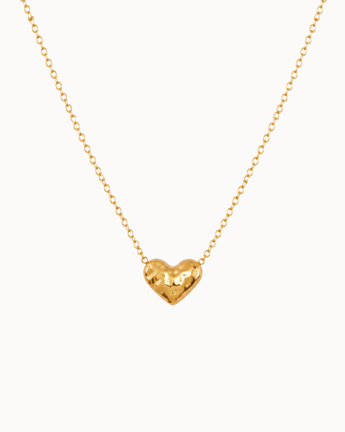 Love Necklace i vandfast 18K forgyldt rustfrit stål med organisk hjertevedhæng