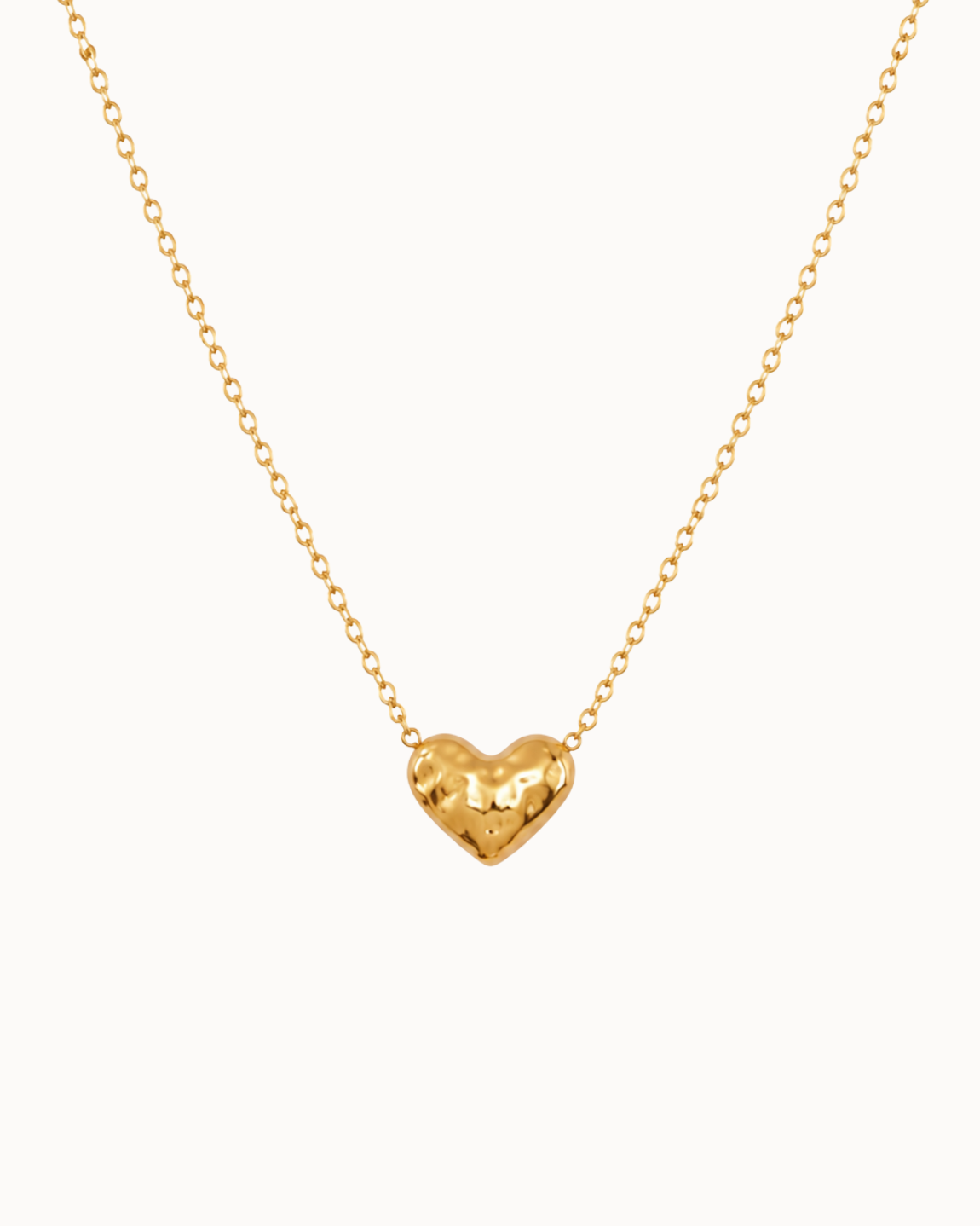 Love Necklace aus wasserfestem 18K vergoldetem Edelstahl mit organischem Herzanhänger