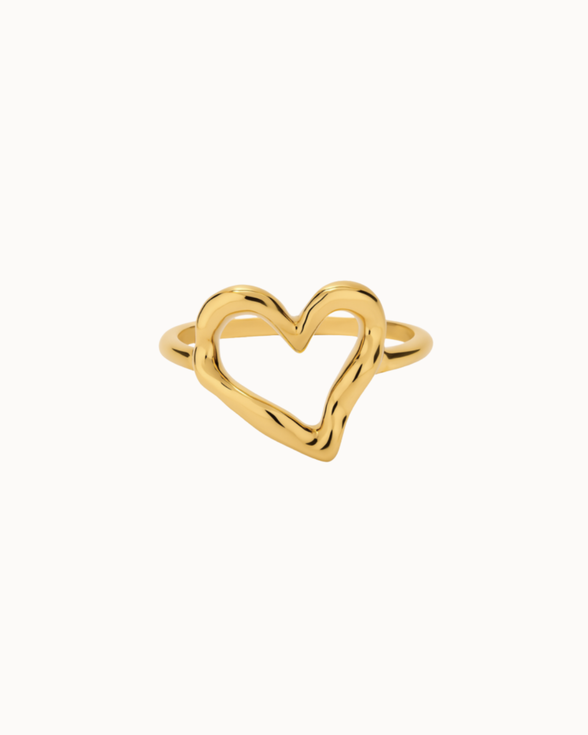 Love Ring – Herzring aus 18K vergoldetem, wasserfestem Edelstahl