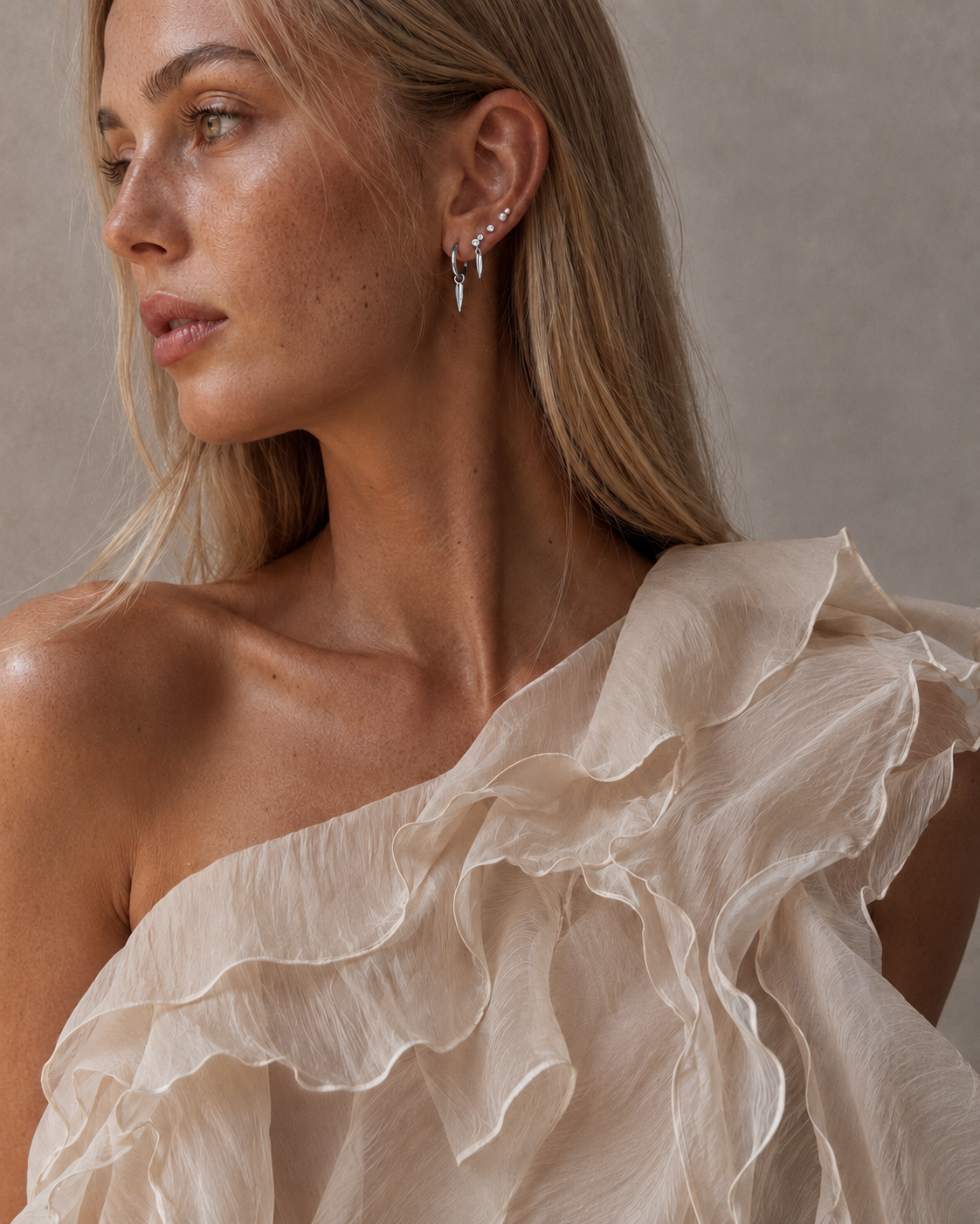 Luli Earrings, sølv klikcreoler fra Bamboo Kollektionen