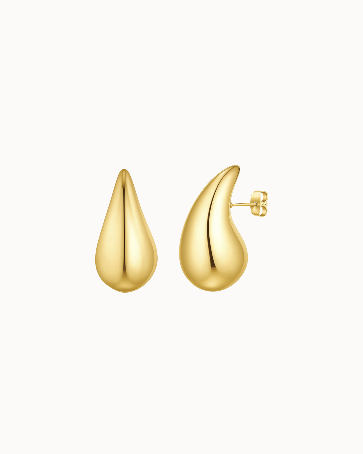 Luma Drop Ohrringe aus 18K vergoldetem Edelstahl mit weicher Tropfenform