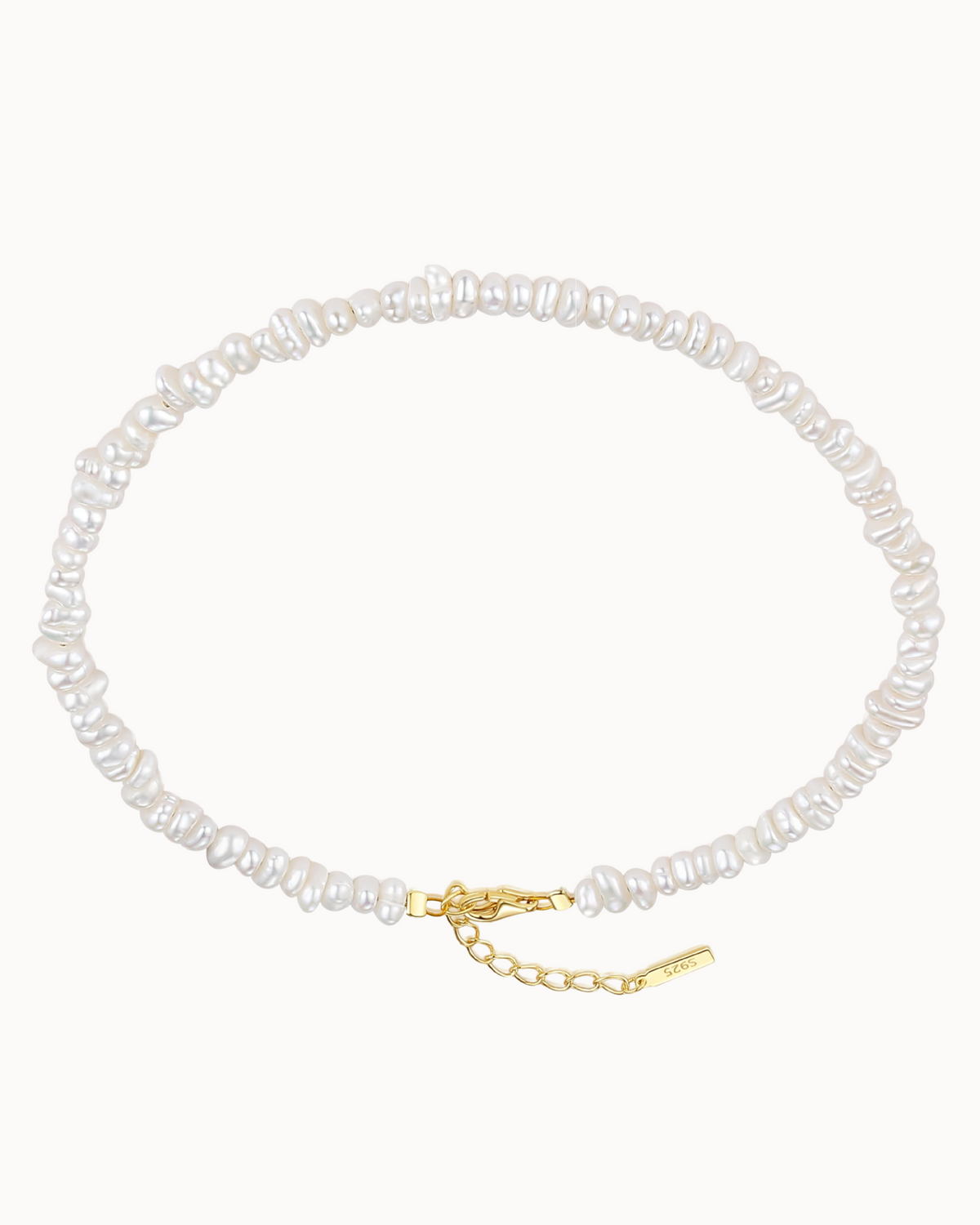 Marley Anklet aus 18K vergoldetem Sterlingsilber mit kleinen Süßwasserperlen
