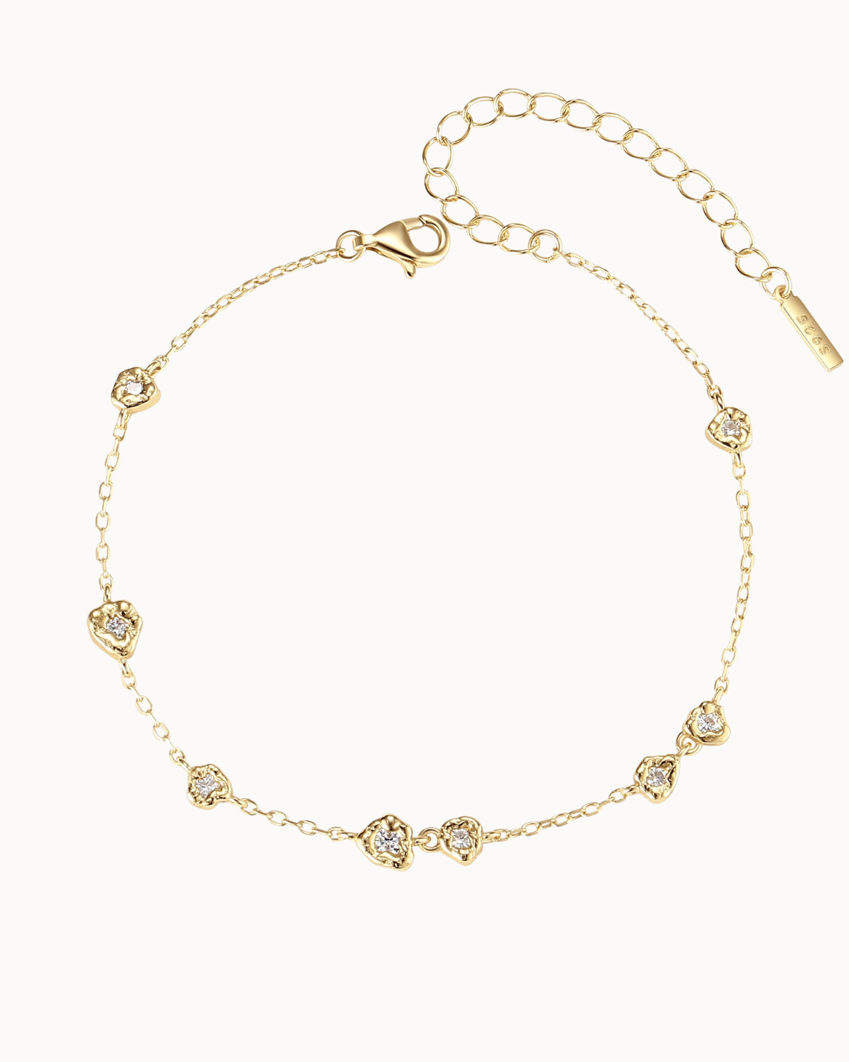 Nalaya bracelet in 18K gold-plated sterling silver with small set stones
