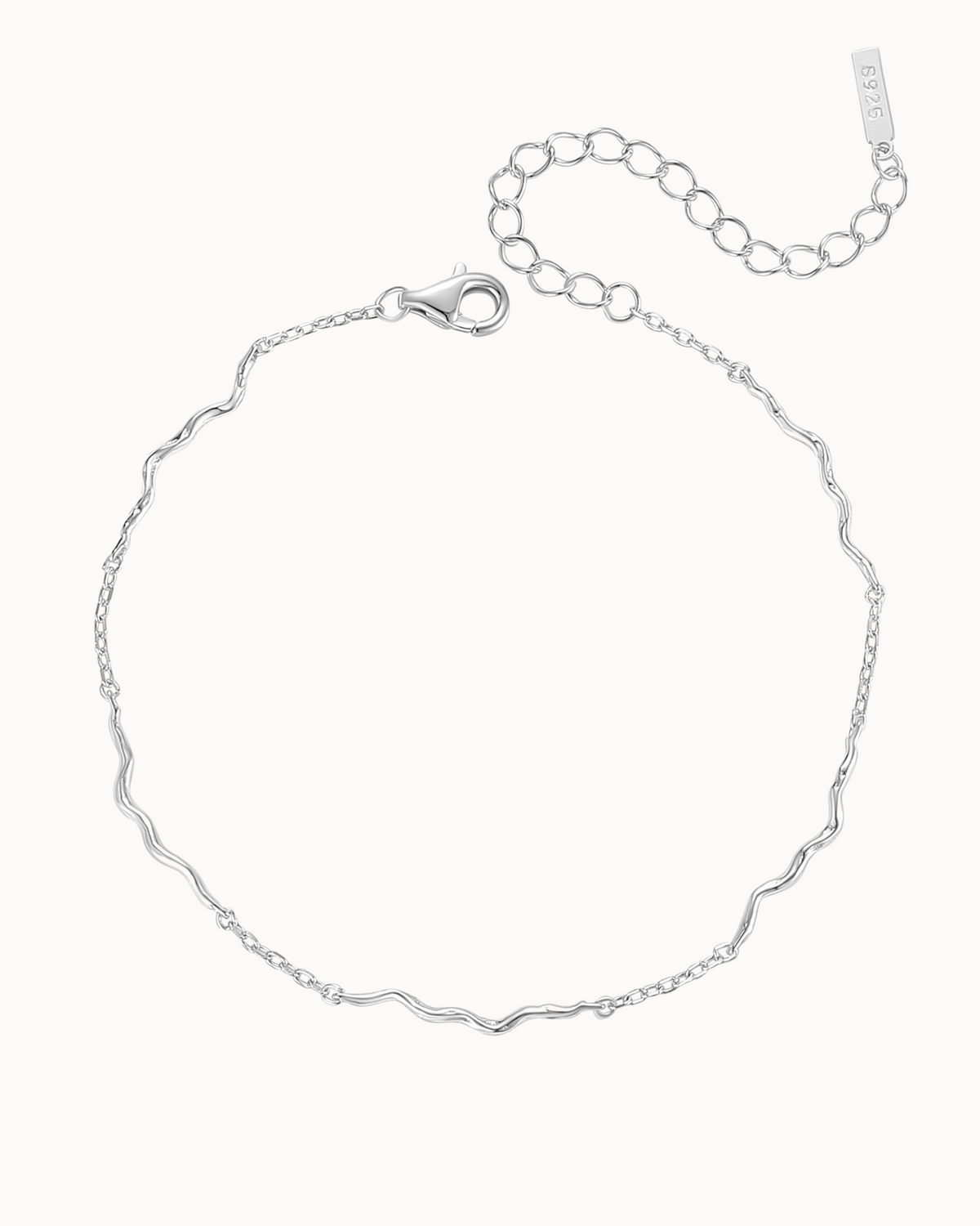 Nerina Armband aus 925er Sterlingsilber mit feinen welligen Gliedern