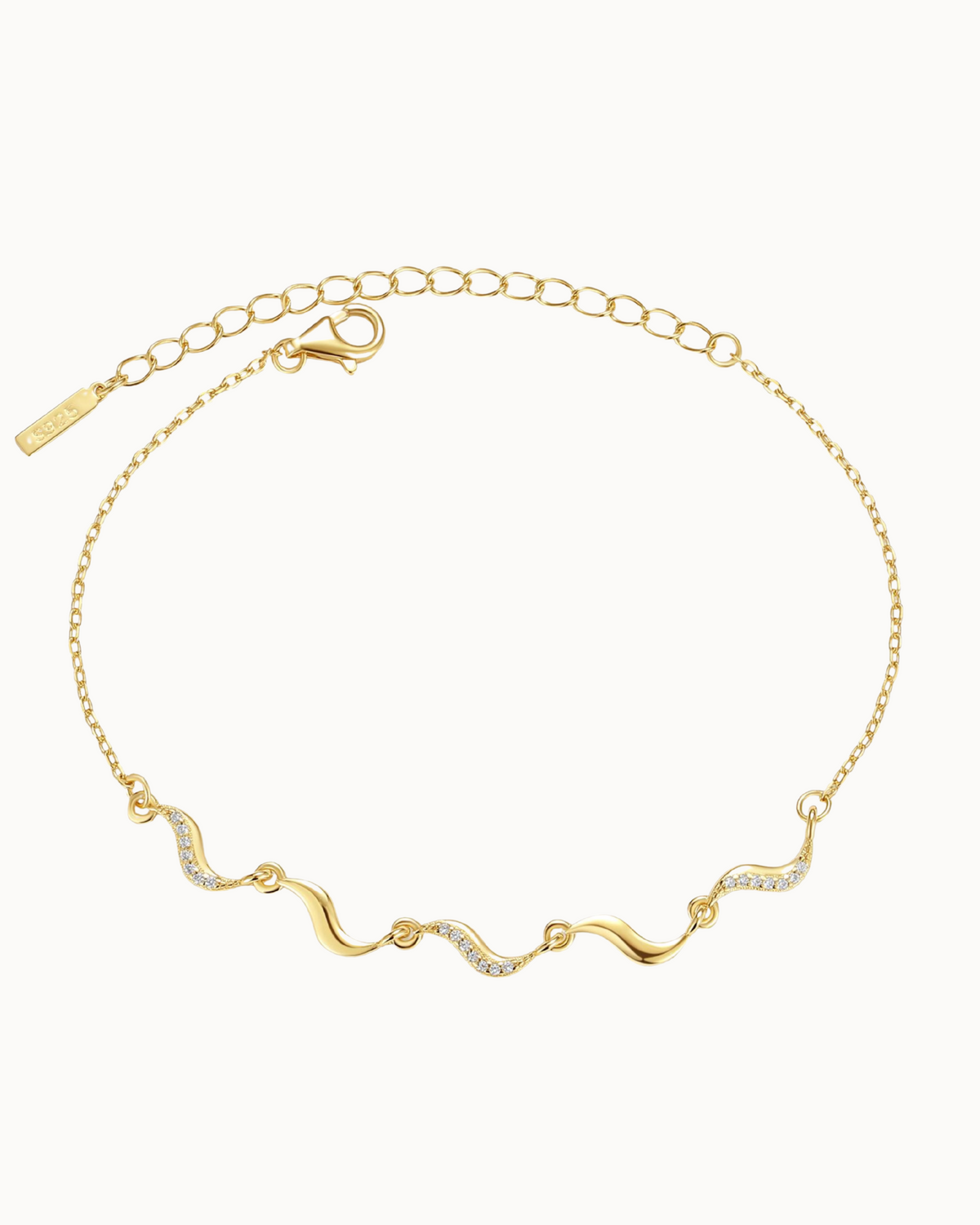 Nova Bracelet i 18K forgyldt sterlingsølv med små vedhæng og klare zirkoner