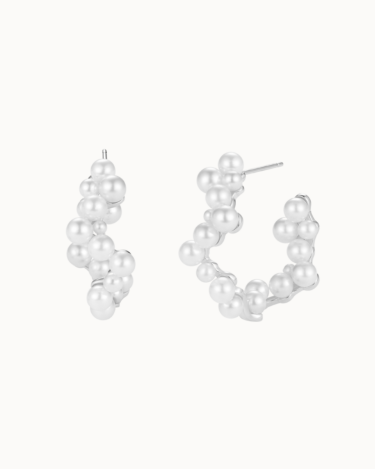 Payada Earrings i 925 sterlingsilver – creoler med pärlklase