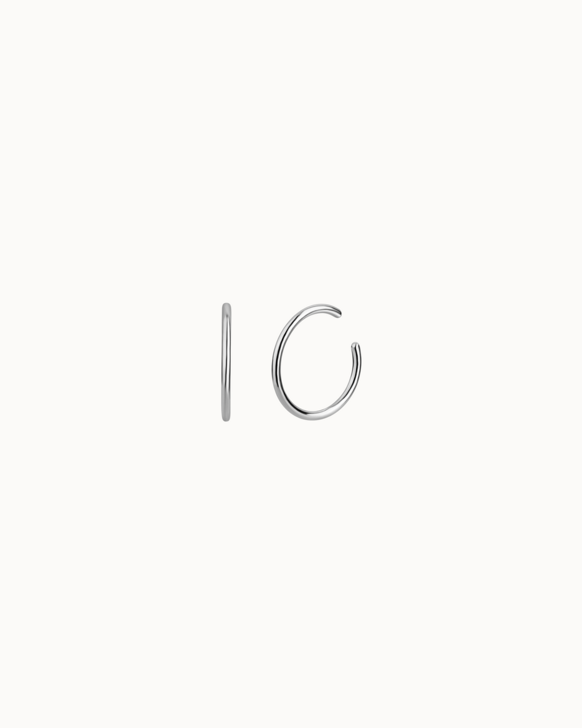 Petite Hoops earrings in 925 sterling silver – small classic hoops without clasp