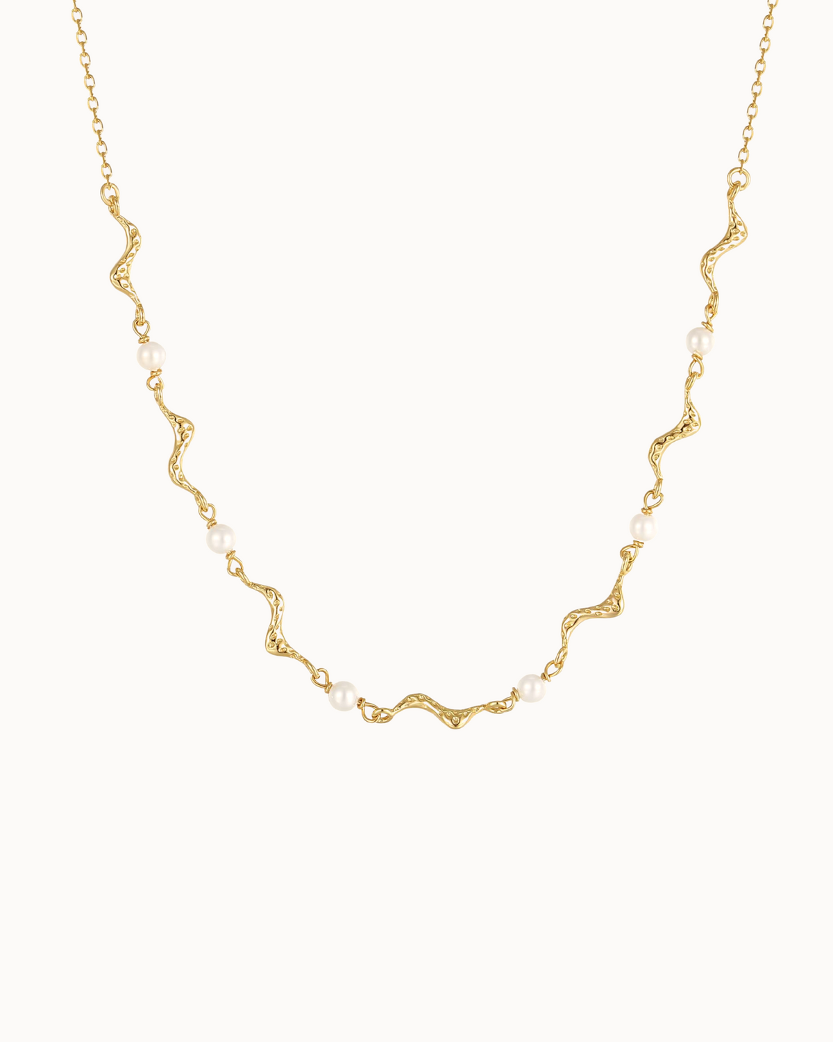 Lorelai Necklace aus 18K vergoldetem Sterlingsilber mit kleinen Perlmuttperlen