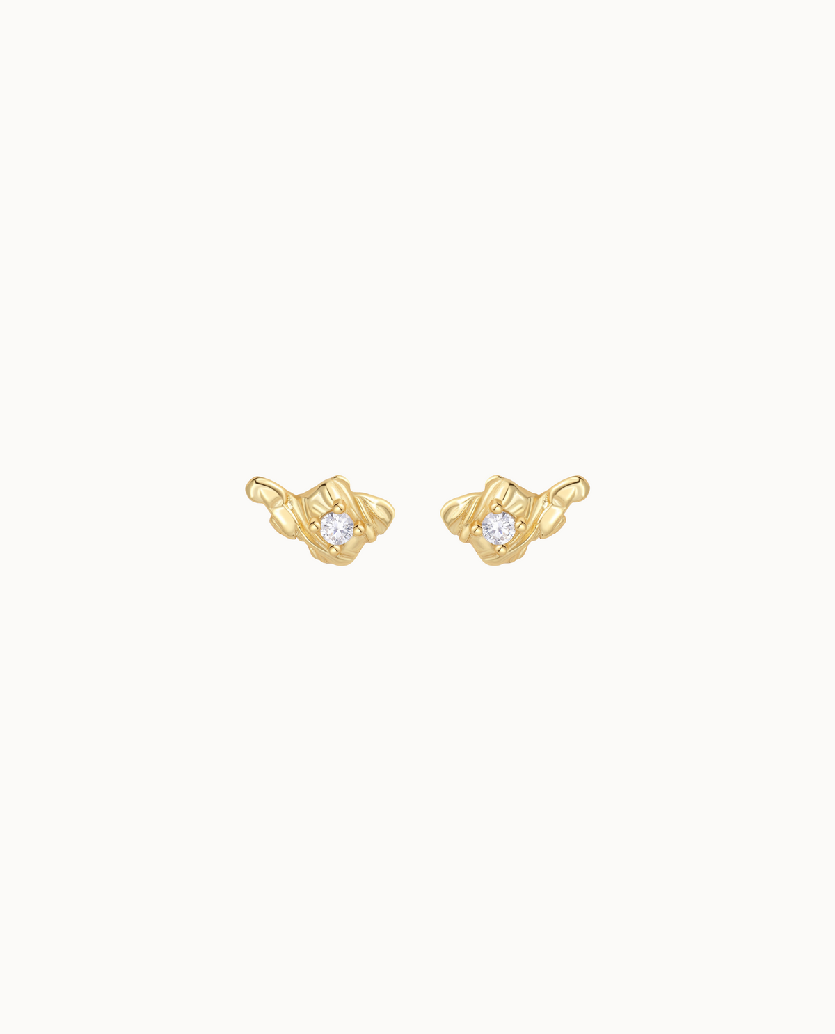 Rain Petite Studs i 18K forgyldt sterlingsølv med strålende zirkon i midten