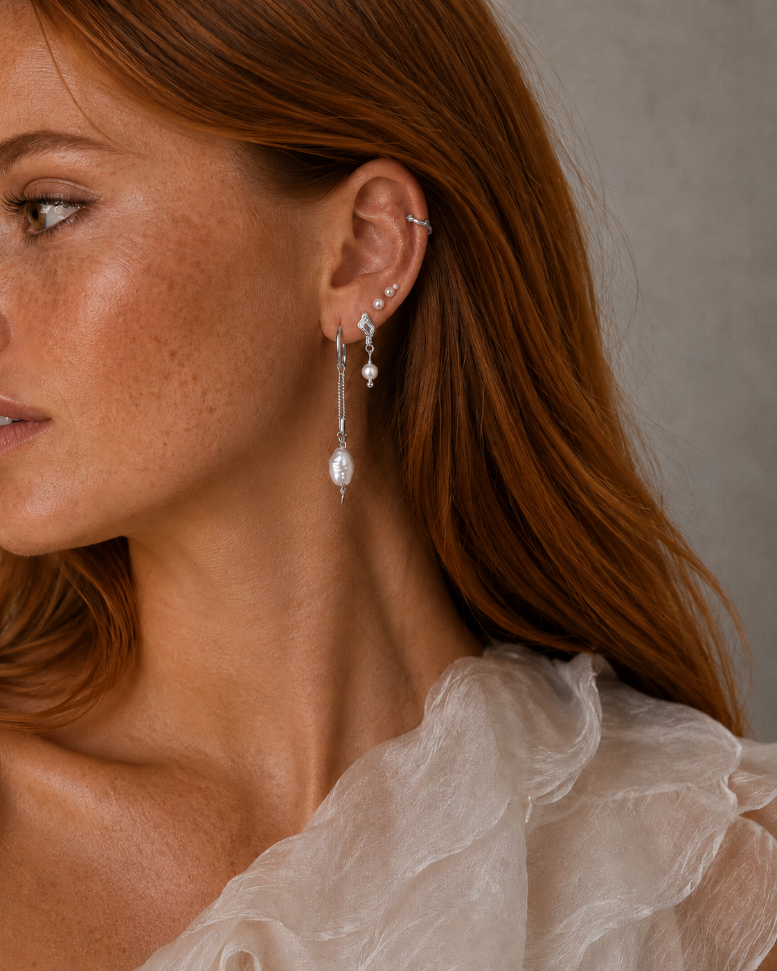 Raja and Maree earrings in 925 sterling silver with pearls