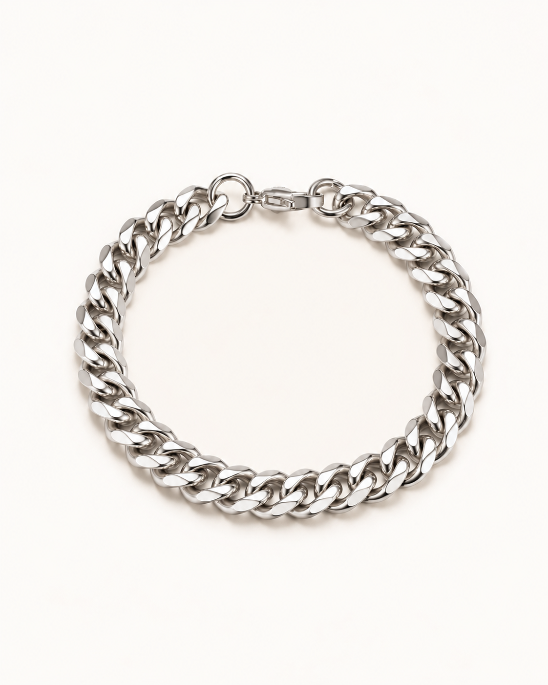 Rogue Bracelet 9 mm klobiges Herrenarmband aus silberfarbenem Edelstahl