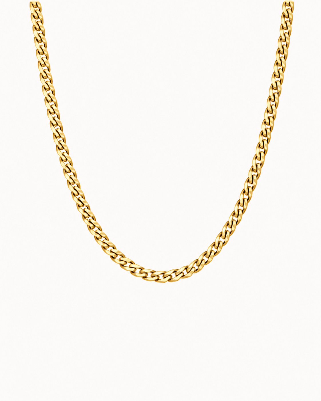 Rogue Chain 3 mm slim men's necklace in gold-plated stainless steel