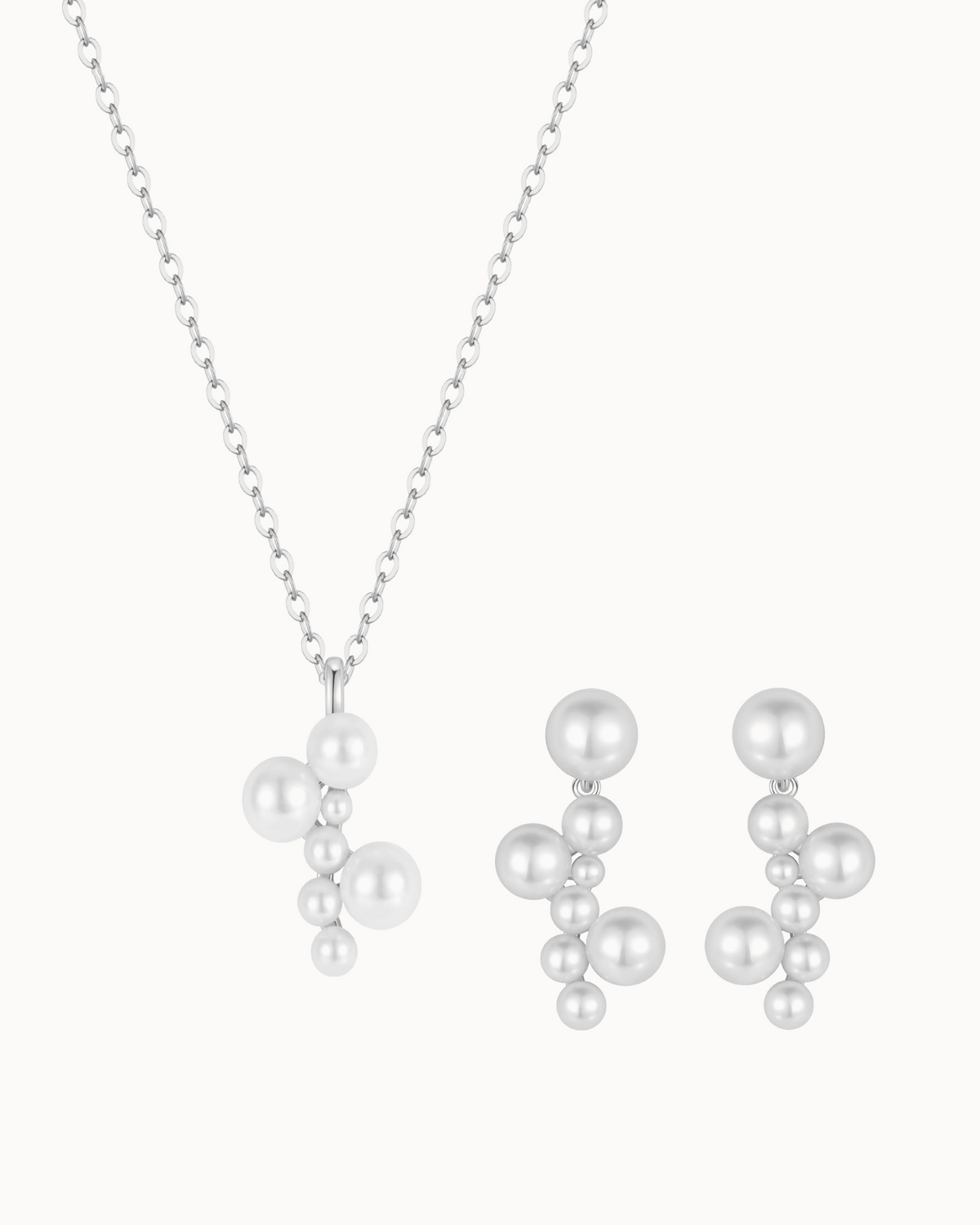 Coro & Mehuli Gift Set i sølv – halskæde og øreringe