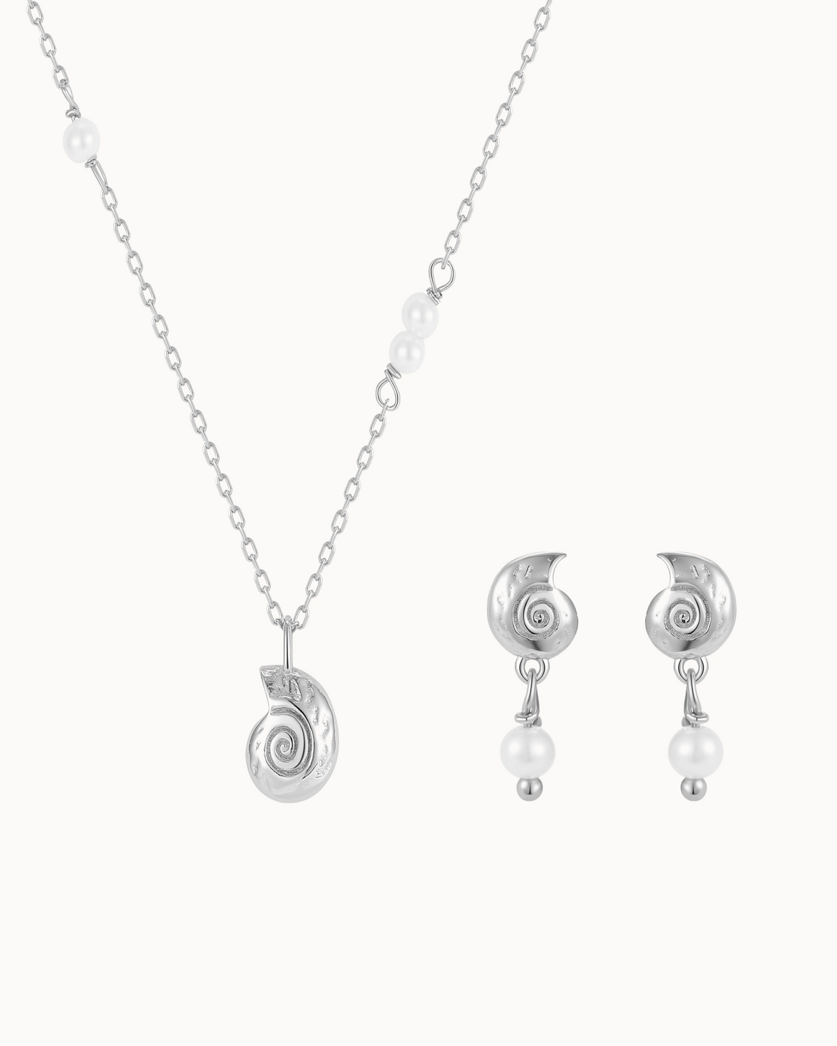 Mahe & Aruba Gift Set i sølv – halskæde og øreringe