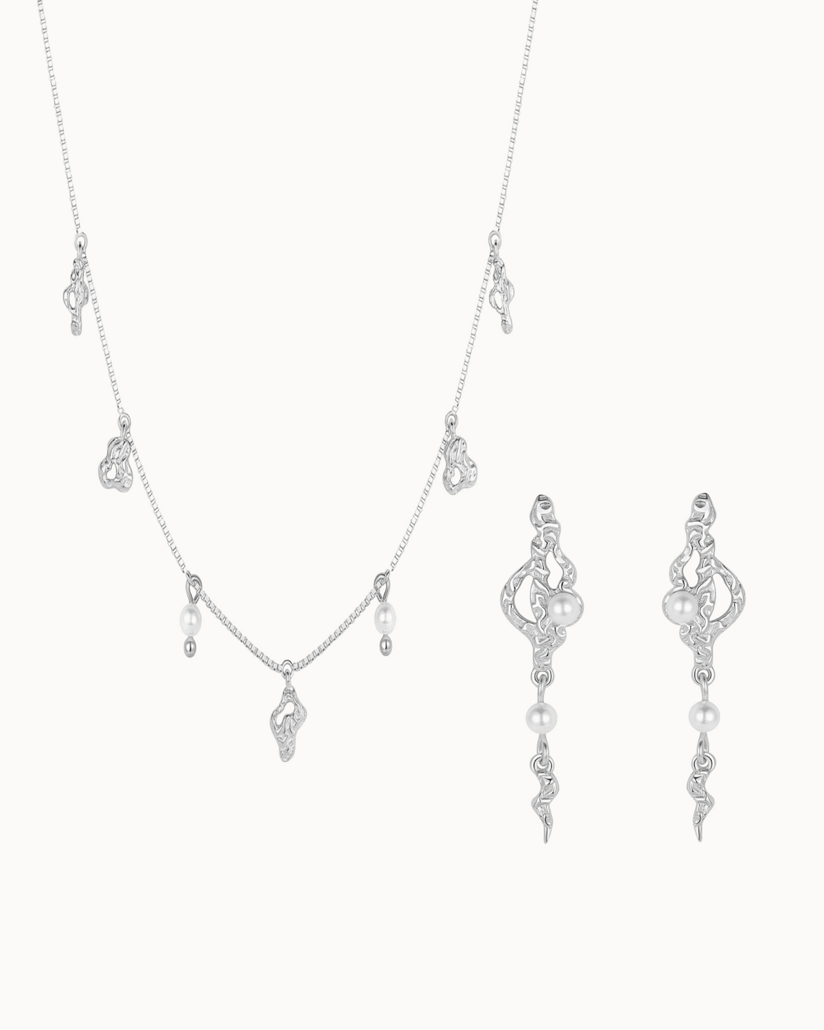 Sedna & Zale Gift Set i sølv – halskæde og øreringe