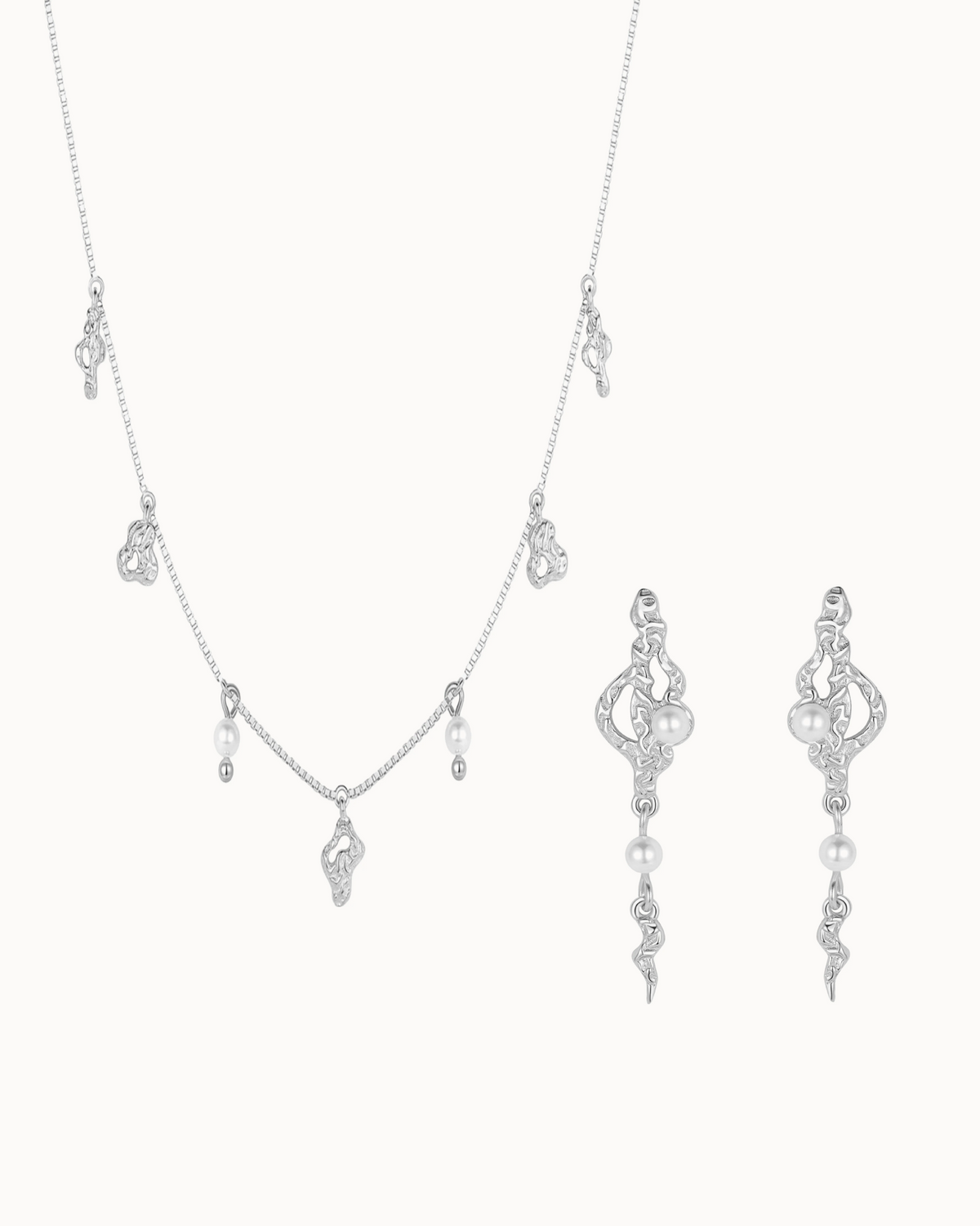 Sedna & Zale Gift Set i sølv – halskæde og øreringe