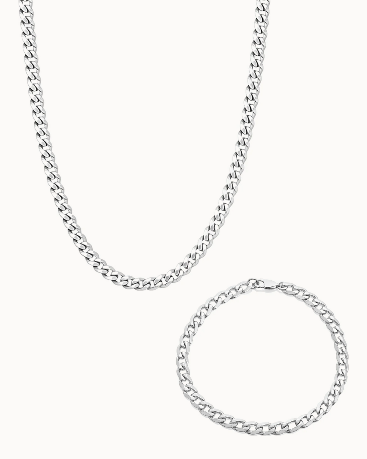 Rogue Bracelet & Chain Gift Set in silver-coloured steel – necklace and bracelet