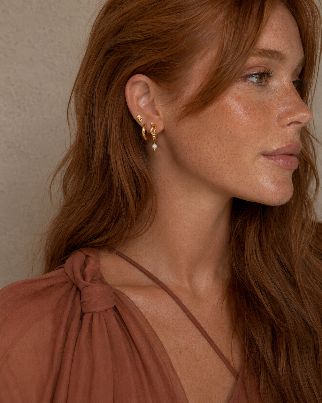 Tasi Earrings in 18K gold-plated 925 sterling silver from the Reef collection