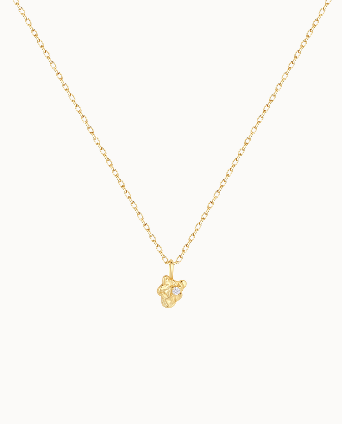 Terra Necklace in 18K gold-plated sterling silver with a small organic pendant