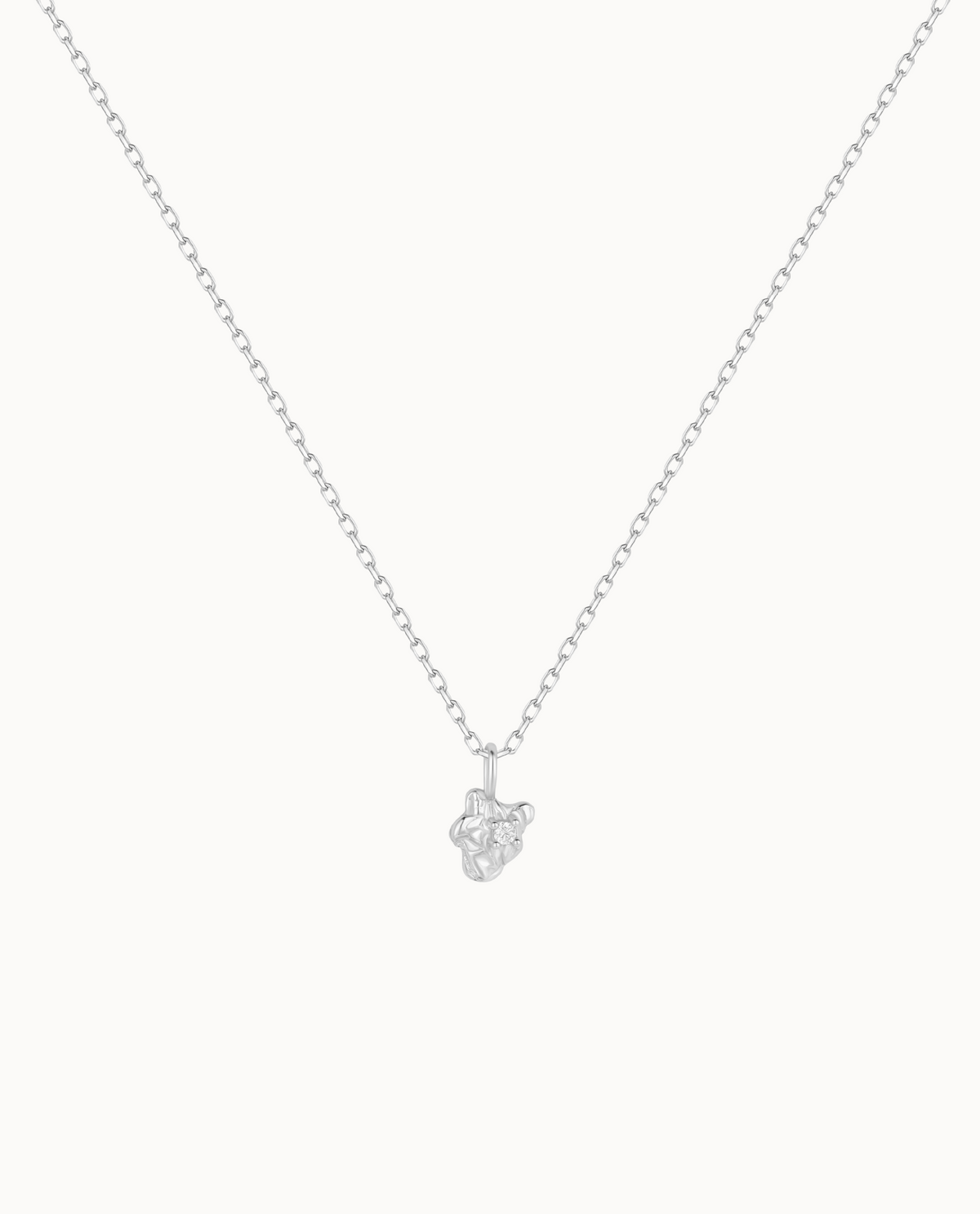 Terra Necklace in 925 sterling silver with a small organic pendant