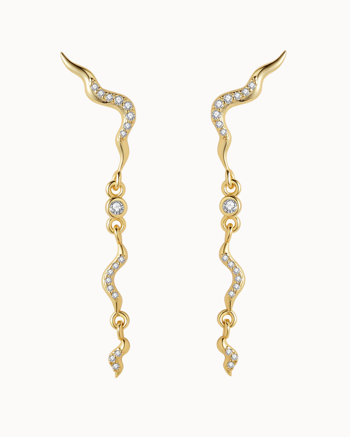 Venus Earrings aus 18K vergoldetem Sterlingsilber, die sich das Ohrläppchen hinaufwinden