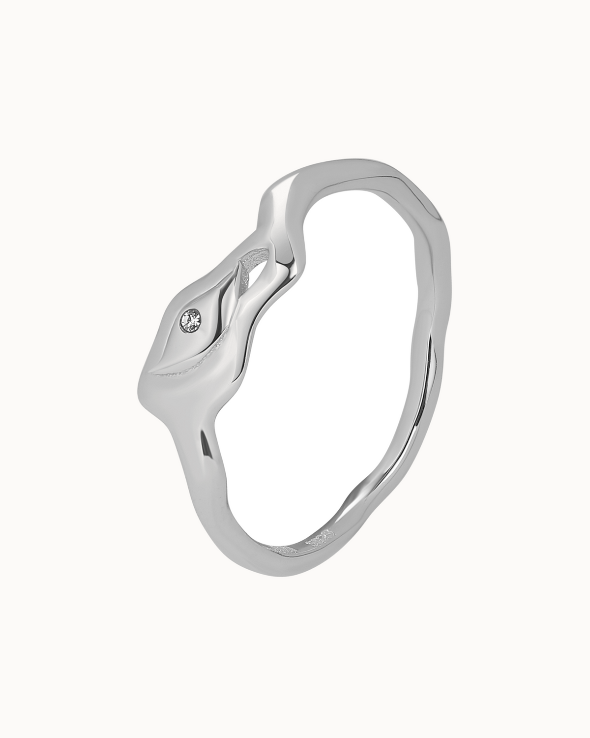 Nuray Ring in 925 sterling silver with moon charm and cubic zirconia