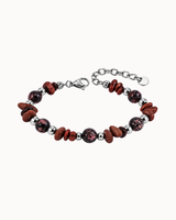 Stone Bracelet - Sølvfarvet/rød